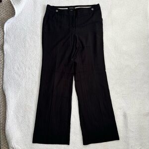 Wide Leg Pinstripe Black Dress Pants Size 8 Regular WHBM